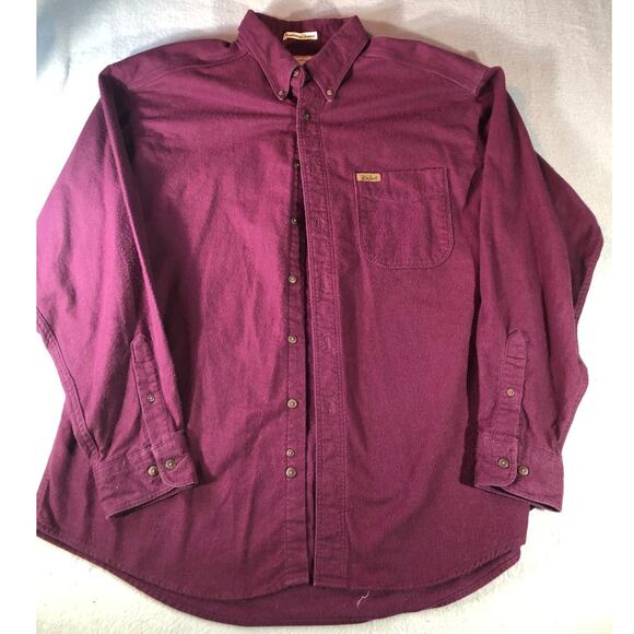 Vintage Woolrich Sportsman Chamois Shirt Plum Made USA XL Wilfarm - Picture 2 of 9